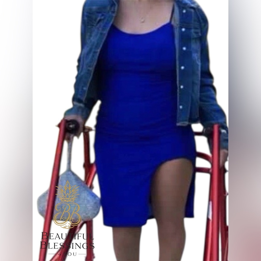 City Triangles Blue Sparkles Body Con Dress